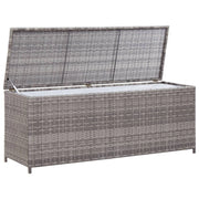 Contenitore/box da giardino 120 x 50 x 60 cm resina intrecciata grigia 02_0013080