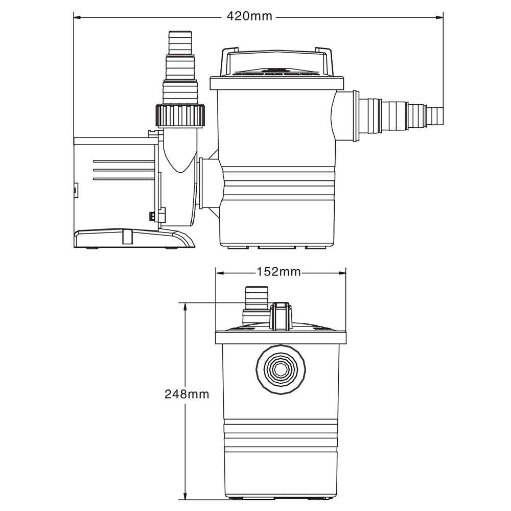 CPP-16000F Pompa di ricircolo acqua piscina fontana 9000 l/h 140 W, Pompa di circolazione