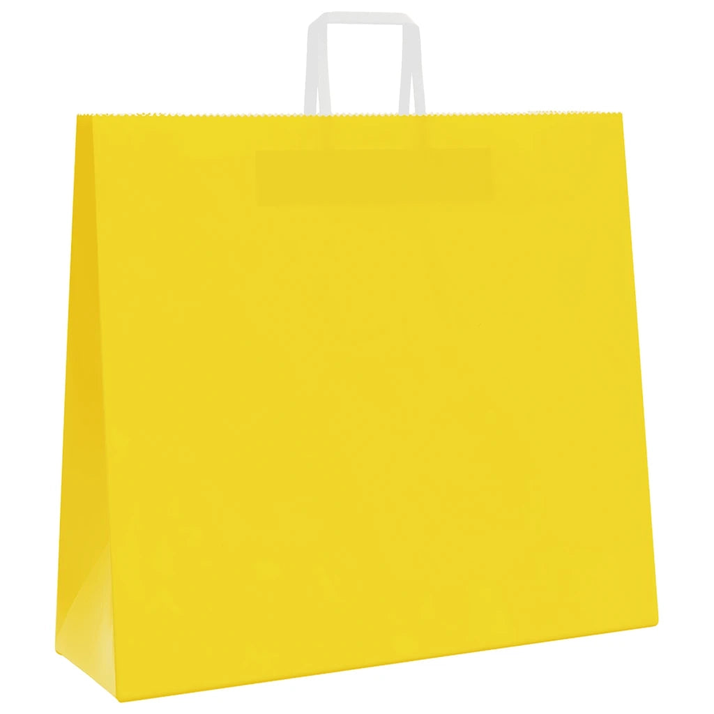 Sacchetti di Carta 250 pz con Manici Gialli 54x15x49 cm CFW8057075