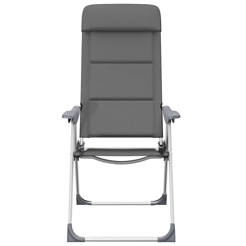 Sedie da Campeggio 2 pz in Alluminio Grigio 58x69x111 cm 44312
