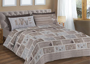 Copripiumino Sacco Piumone Pensieri Delicati Cotone Disegno Shabby Love - Singolo - Beige