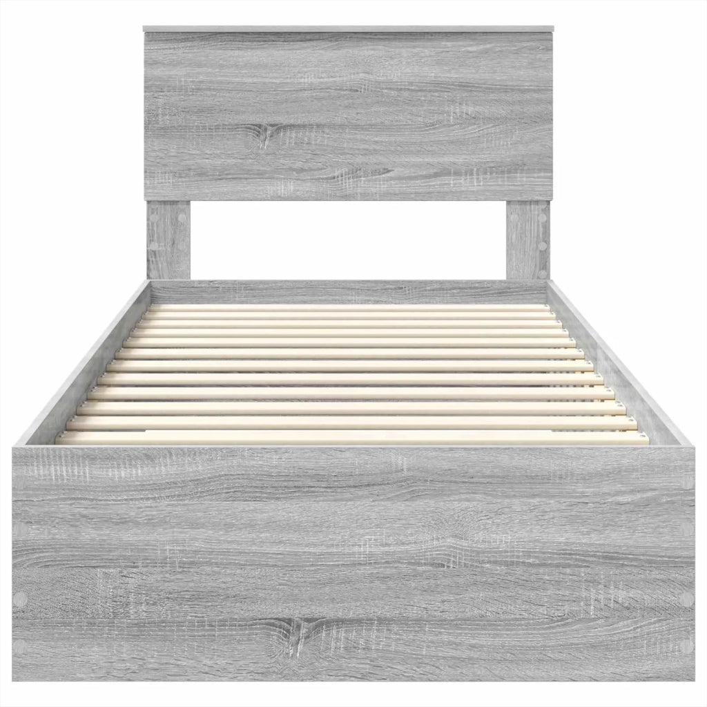 Struttura del letto con testiera Grigio Sonoma 100 x 200 cm