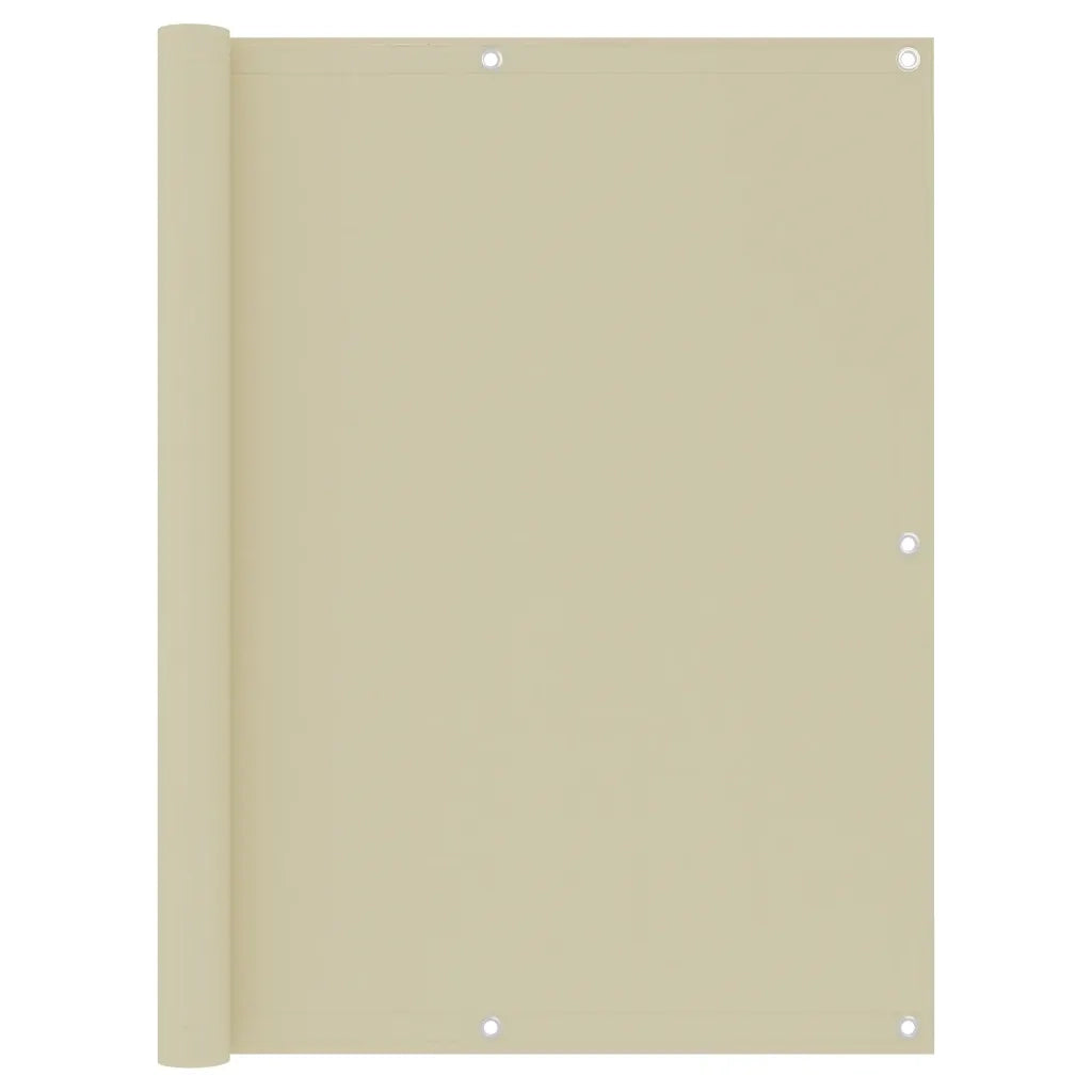 Paravento da Balcone Crema 120x600 cm Tessuto Oxford
