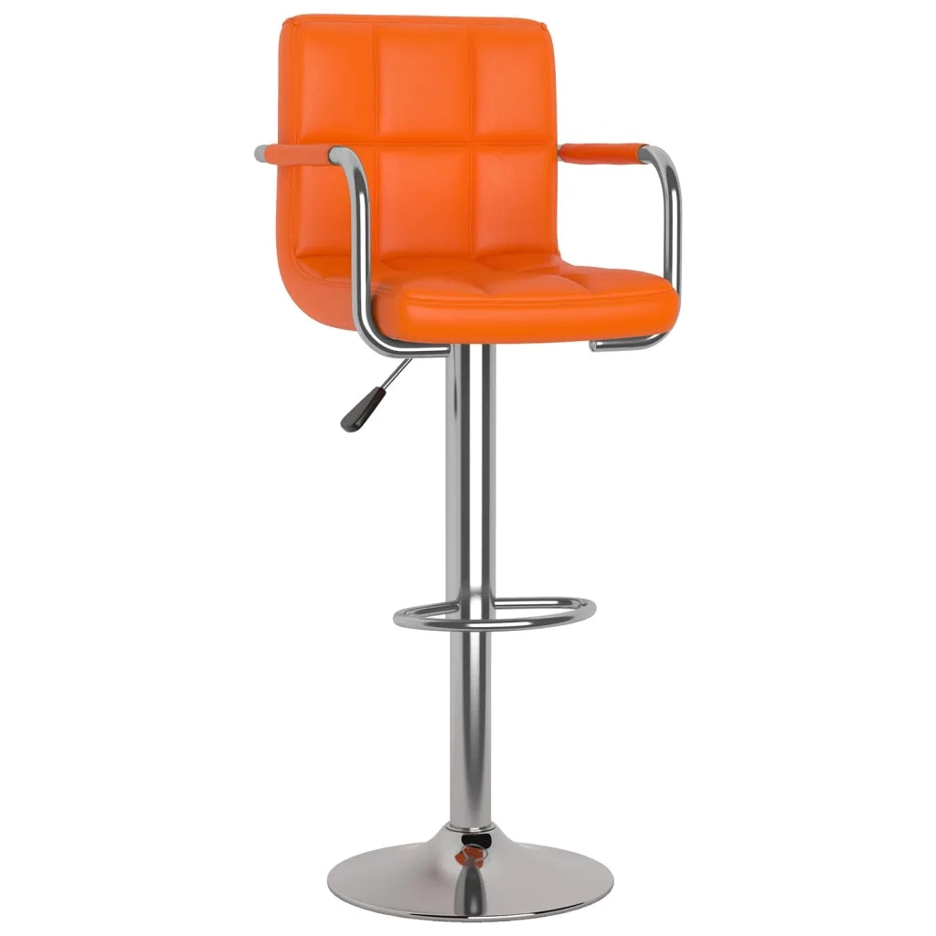 Sgabelli da Bar 2 pz Arancioni in Similpelle 334600