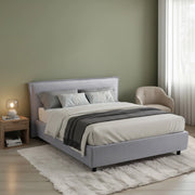 Letto Matrimoniale Bubbio, Letto Matrimoniale Sfoderabile Made in Italy, Grigio