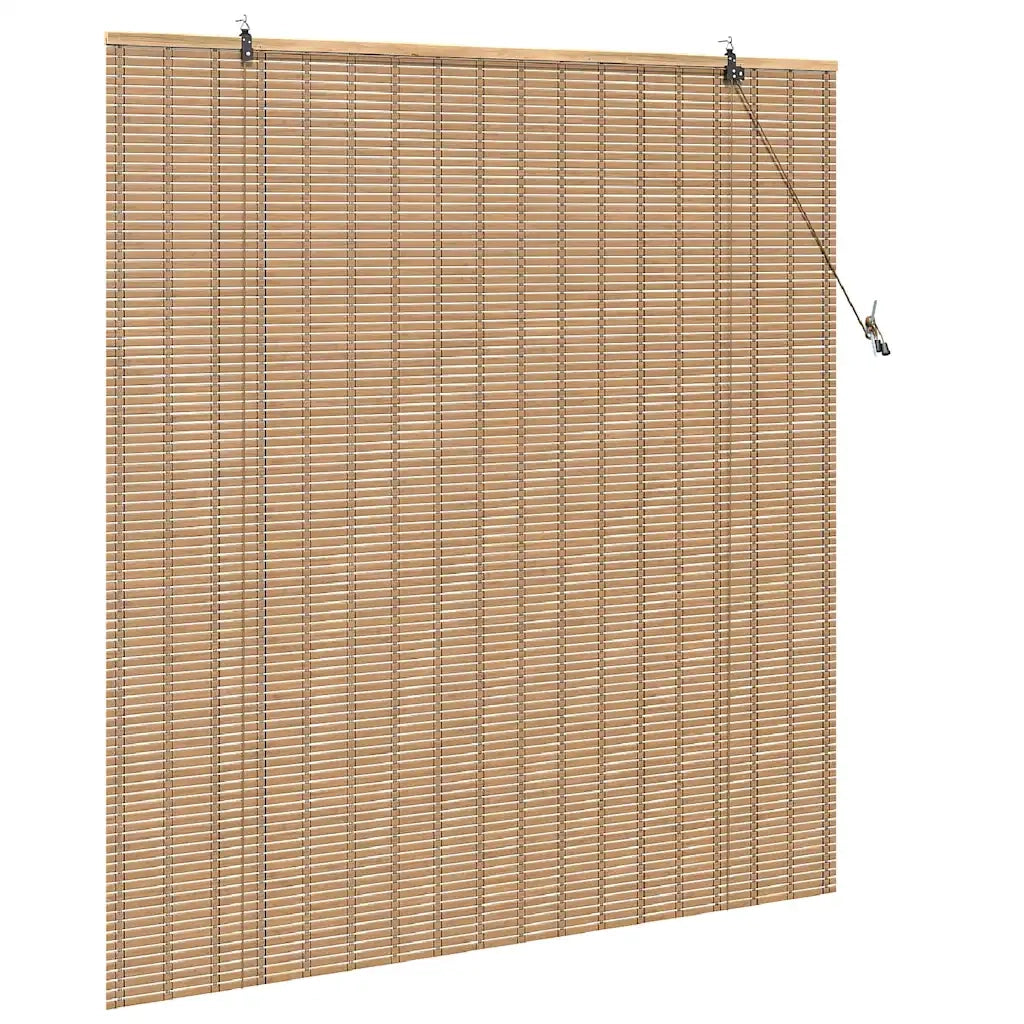vidaXL Tenda a rullo con tende Marrone Chiaro 150 x 160 cm Bambù
