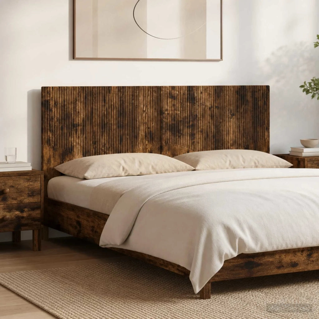 Testiera da Muro HOORN Rovere Fumo Legno ingegnerizzato 897390