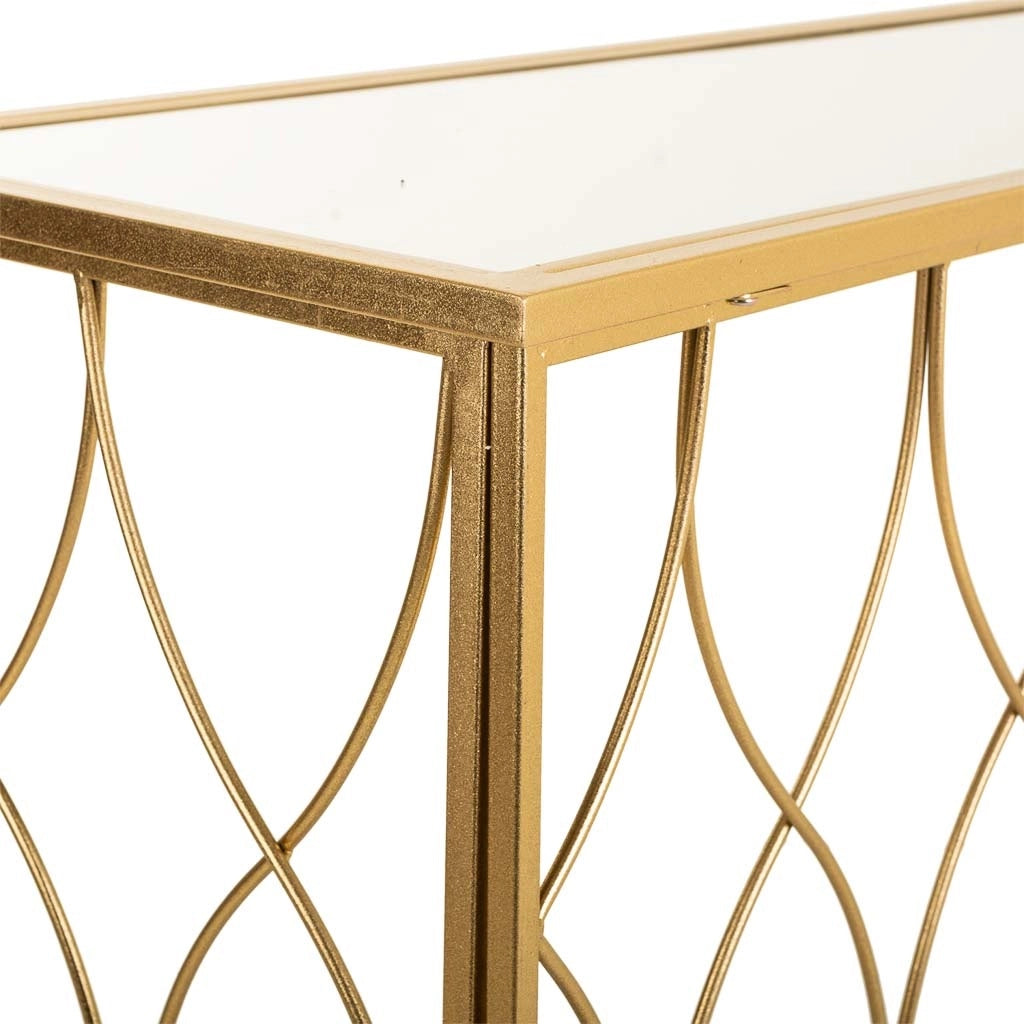 Mobile da ingresso in metallo dorato 120x40x80h