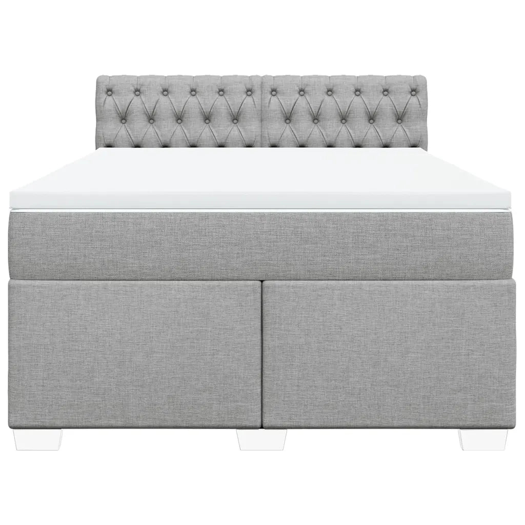 Giroletto a Molle con Materasso Grigio Chiaro 160x200cm Tessuto