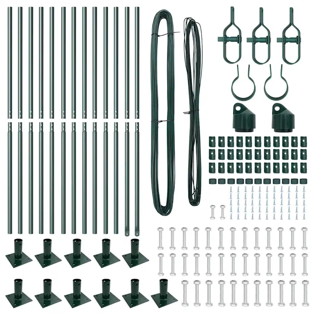 Palo della recinzione 13 pcs Verde Acciaio 42004295