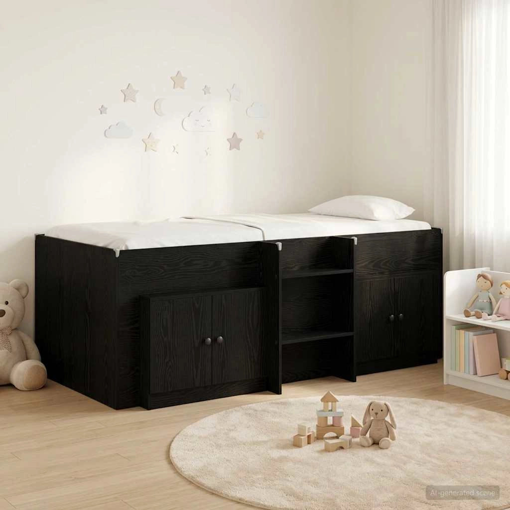 Struttura Letto Loft con Mobile 3 pz Nero Legno ingegnerizzato 3423391