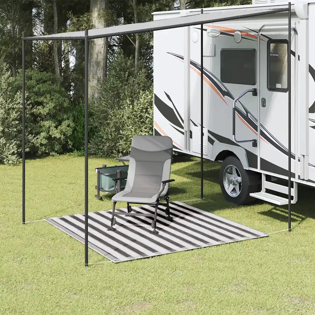 Tappeto da Tenda 200x200 cm Antracite e Bianco 310816