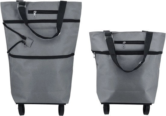 Carrello per spesa pieghevole - leggero e riciclabile - grigio