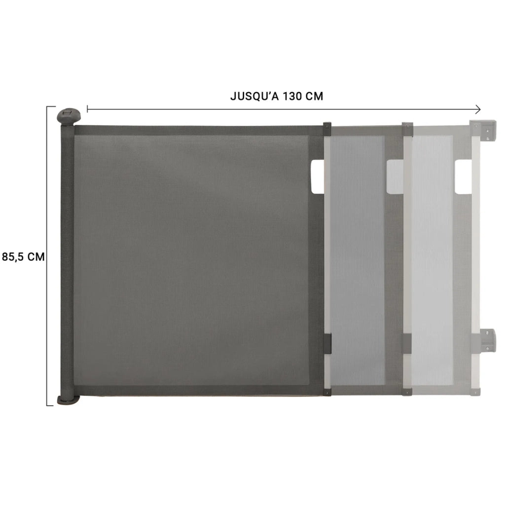 IDMarket - Cancelletto retrattile per animali domestici da 130 cm, grigio