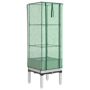 Fioriere | Cassetta per fiori | Letto Rialzato con Copertura Serra Effetto Rattan 40x40x140 cm