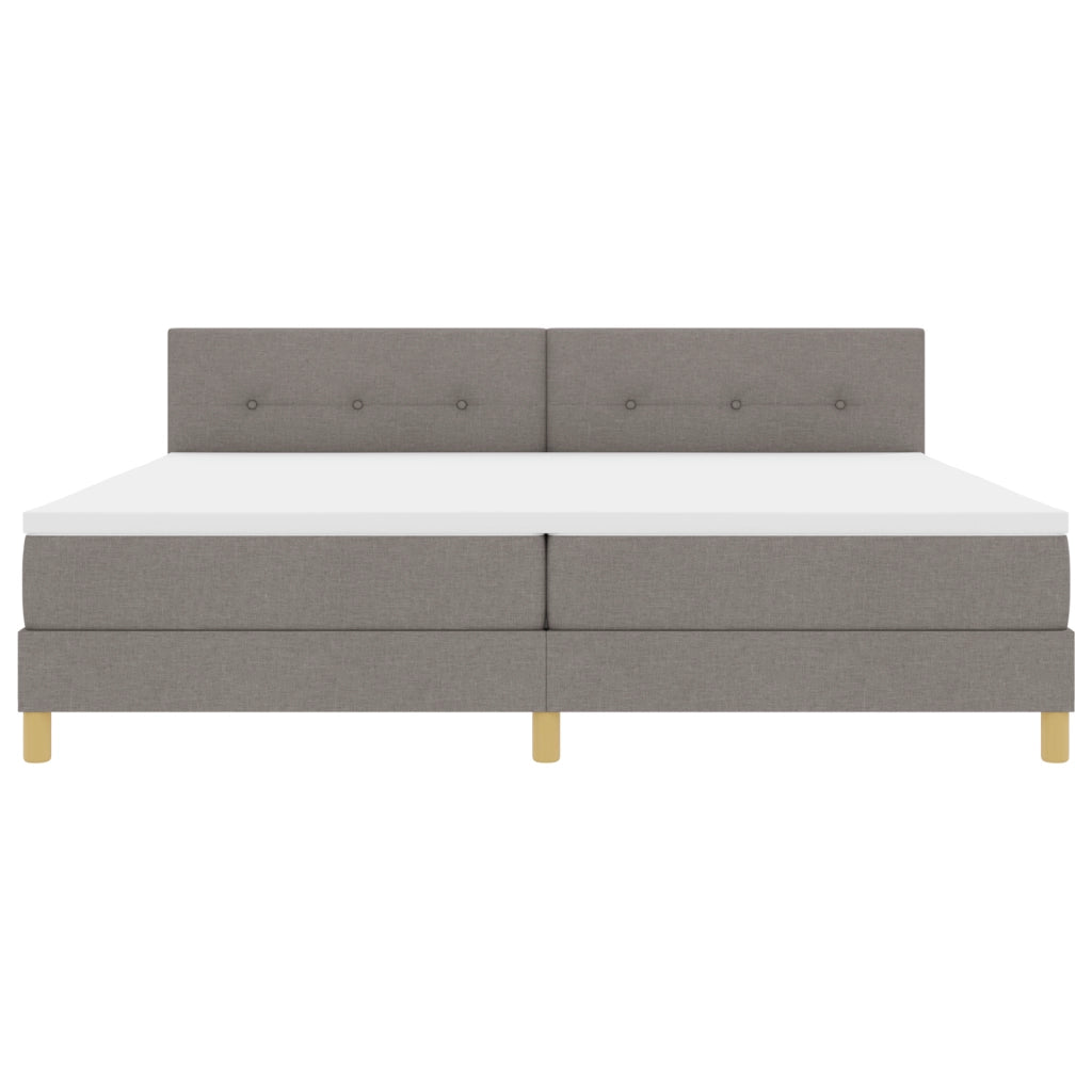 Letto a Molle con Materasso & LED Tortora 200x200 cm Tessuto