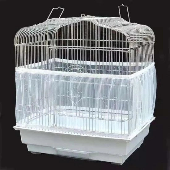 Avvolgicoppa con cintura elastica regolabile - Gabbia per uccelli - Tessuto leggero a rete - Protezione contro la polvere - Ambiente di riposo confortevole - Bianco - Avvolgicoppa per gabbia
