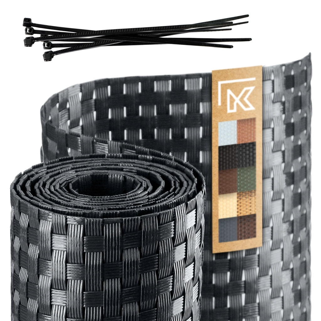 Nastro per recinzioni KADAX color antracite per pannelli di recinzione, 19 cm, 2,55 m.