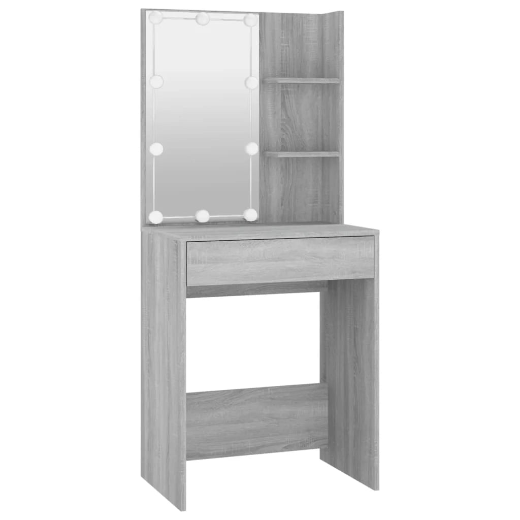 Toeletta con illuminazione a LED 60 x 40 x 140 cm grigio 02_0006283