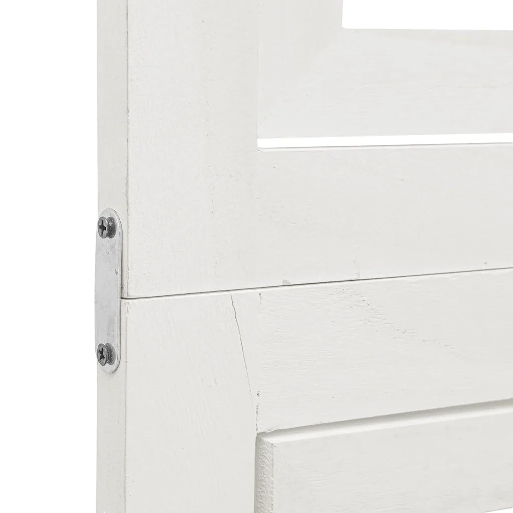 Divisorio Ambienti 5Pannelli Bianco Legno Massello di Paulownia 358695