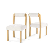 Set di 2 sedie da pranzo 50 x 59 x 85 cm seduta ergonomica atmosfera accogliente design moderno legno di caucciù bianco 20_0011791