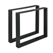 Set di 2 gambe rettangolari per tavolo da pranzo in metallo 80 x 72 cm nero 03_0003670