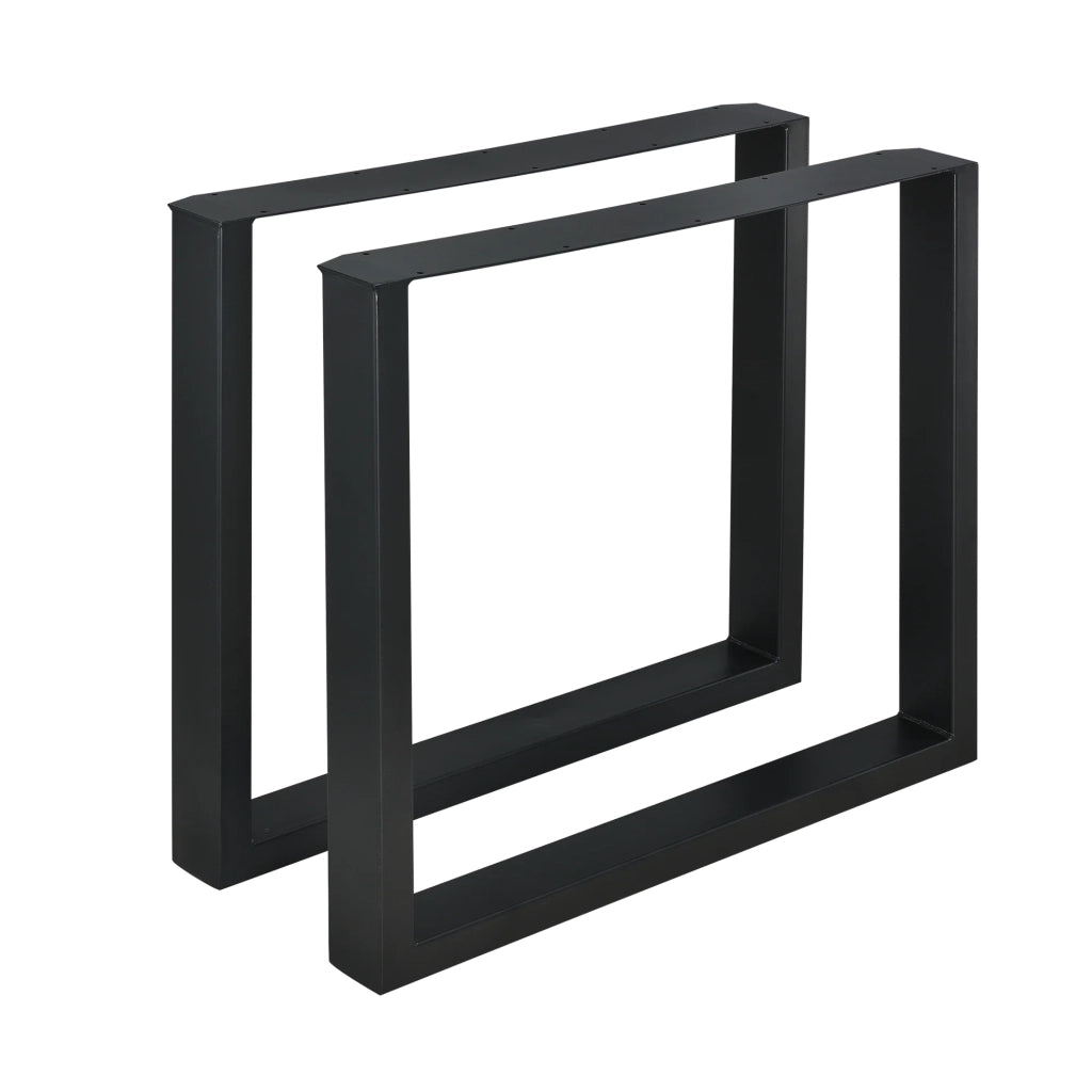 Set di 2 gambe rettangolari per tavolo da pranzo in metallo 80 x 72 cm nero 03_0003670