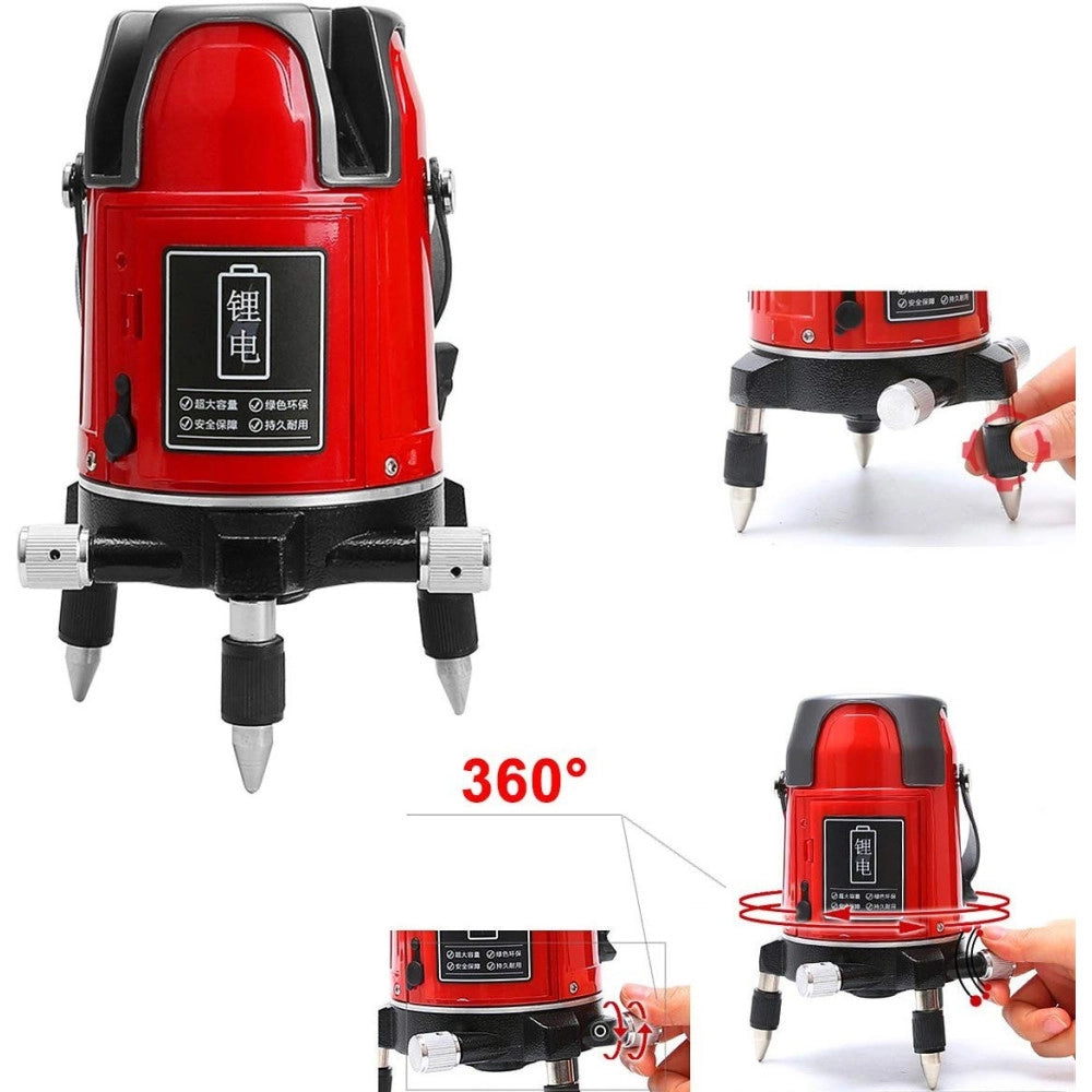 Trade Shop - Livella Laser Tracciatore Autolivellante 360º Rotazione Bolla Digitale 2 Linee -