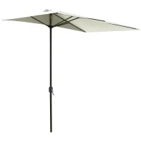 Ombrellone da Parete Mezzaluna Salvaspazio con Apertura a Manovella, Beige