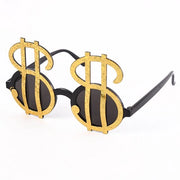 Sole brilla da sole con simbolo del dollaro – Occhiali da sole gangster per abito da gangster – Oro/Nero