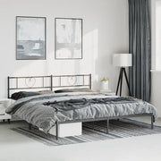 Giroletto con Testiera-Struttura Letto con testiera in Metallo Nero 183x213 cm 501191