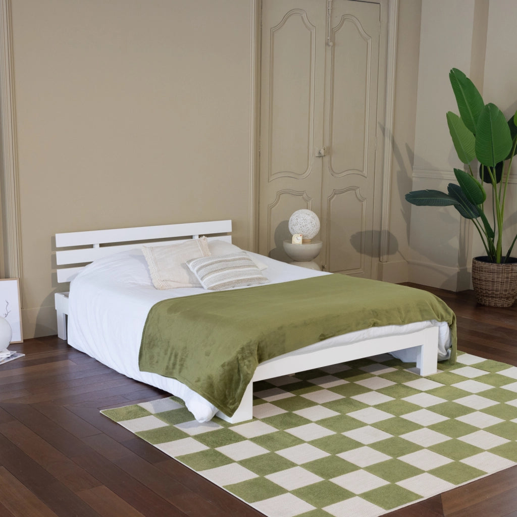 Letto in legno con testiera 140x200cm bianco FINN