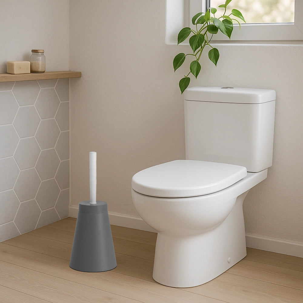 Portascopino wc conico in Plastica grigio da appoggio