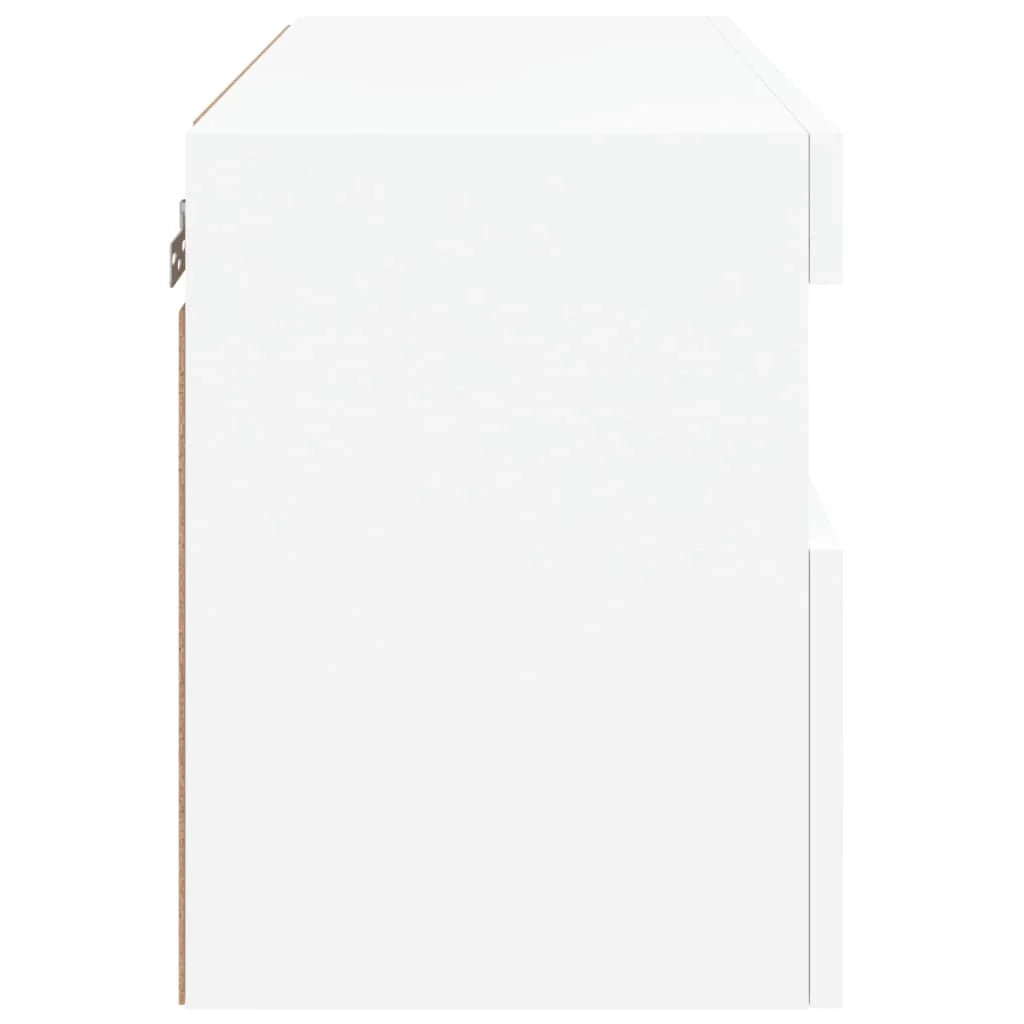 Mobile TV multimediale scaffale TV credenza mobile TV sala da pranzo soggiorno camera da letto montaggio a parete con luci LED 60 x 30 x 40 cm bianco 02_0027898