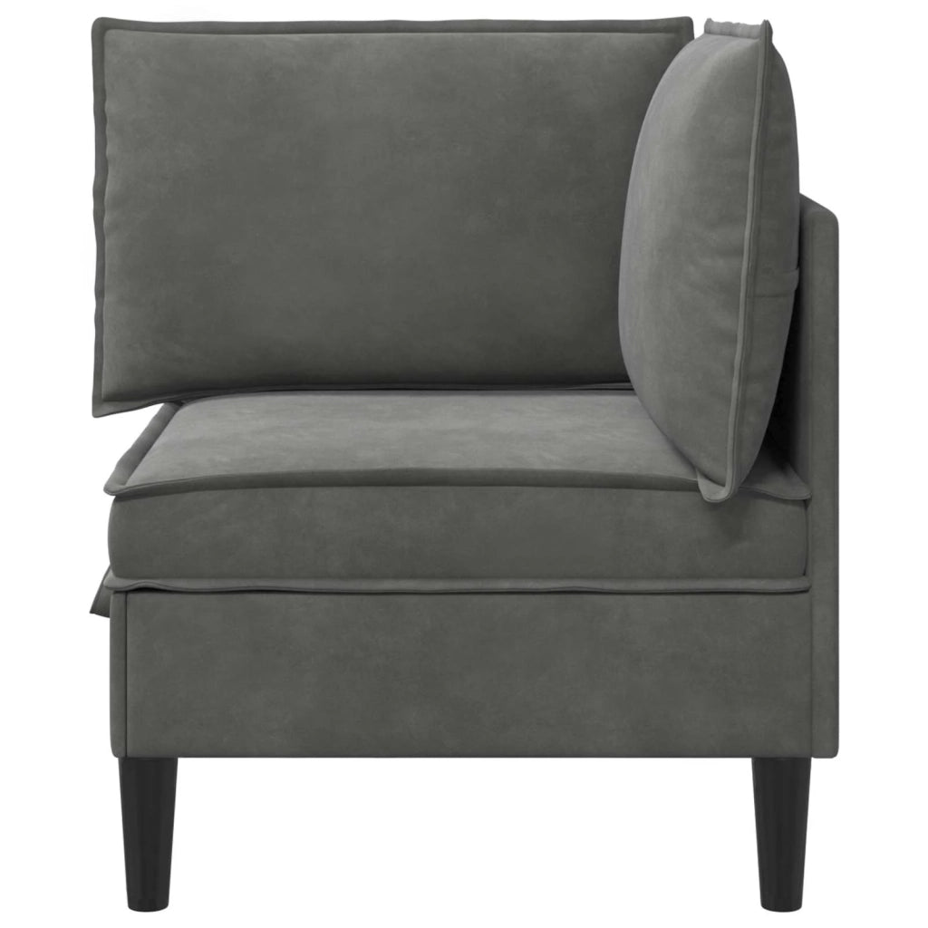 Divano | Divano da soggiorno | Sofa con Stoccaggio Grigio Scuro Velluto