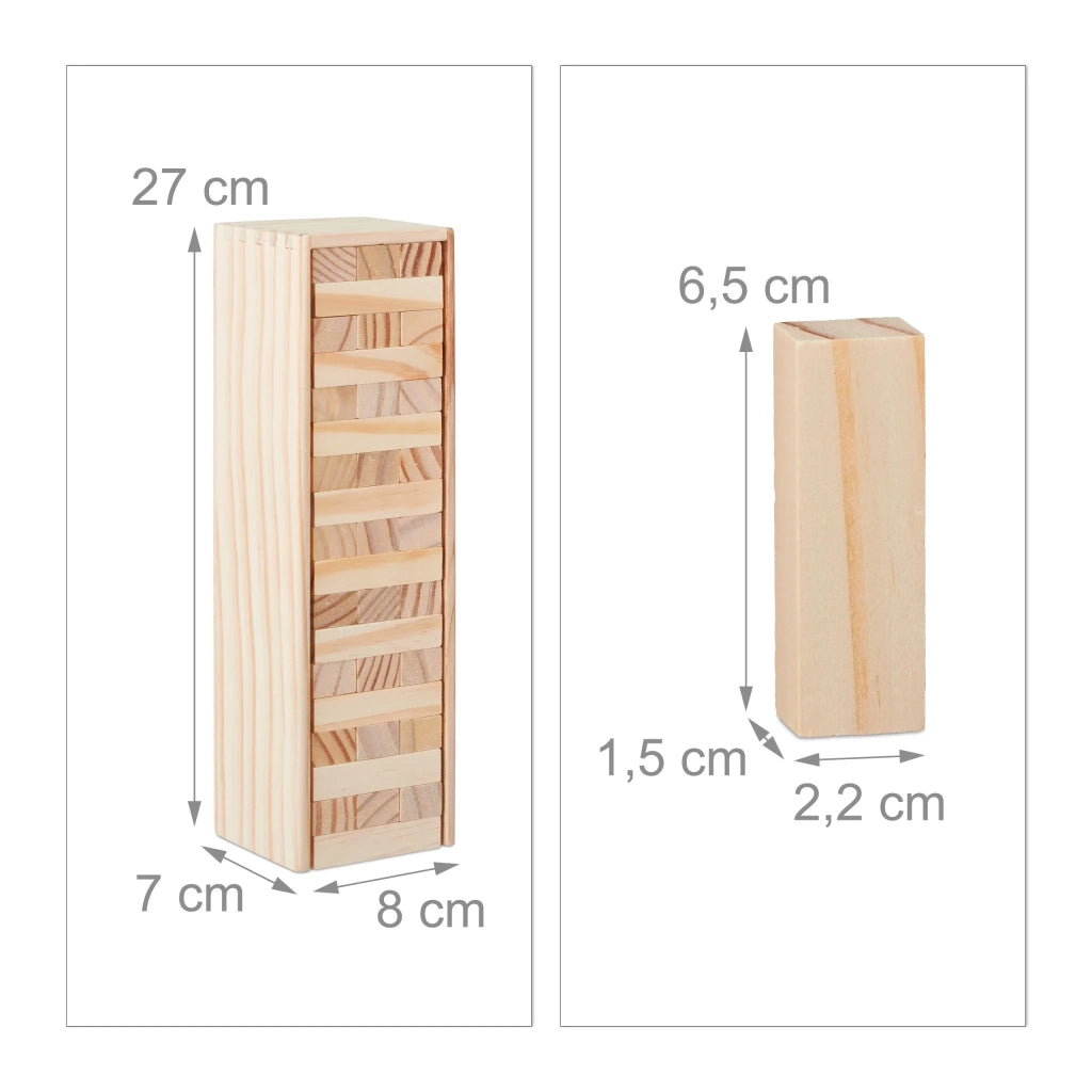 Gioco di impilamento in legno naturale per grandi e piccini 54 blocchi 30 x 30 x 30 cm atmosfera conviviale in legno chiaro 13_0004496