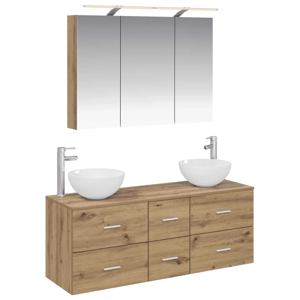 Set di mobili per il bagno 4 pz Rovere Artigianale 3406742