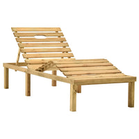 Lettino da Giardino con Cuscino Blu Royal Legno Pino Impregnato 3065859