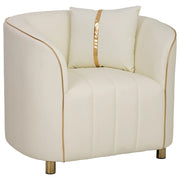 Poltrona in ecopelle beige 88x72x43/76h cm