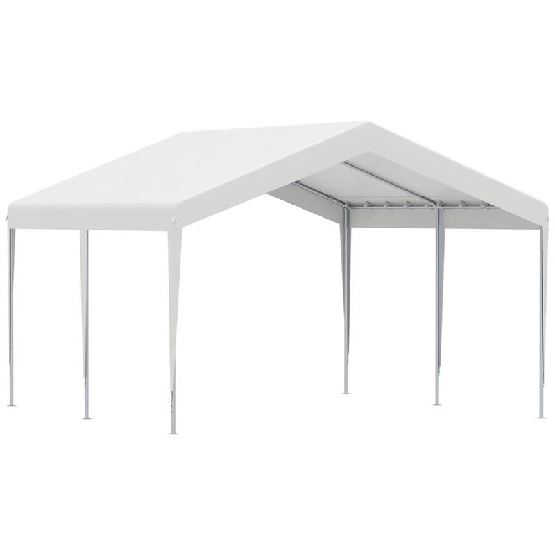 GARAGE PORTATILE 4X4 M CON TETTOIA ANTI UV, PIOGGIA E VENTO PER VEICOLI, MATRIMONI E FESTE - BIANCO