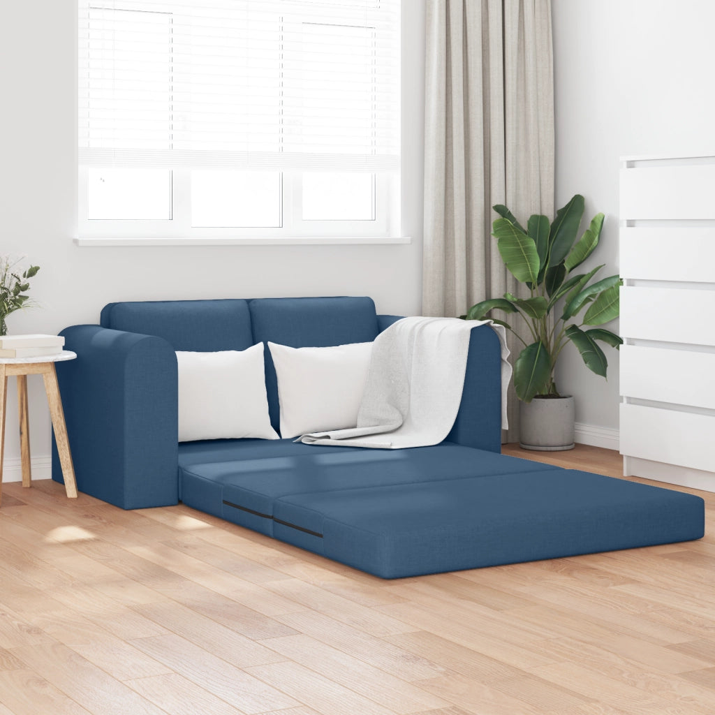 Divano Letto 2-in-1 Blu 148x71x83 cm in Tessuto
