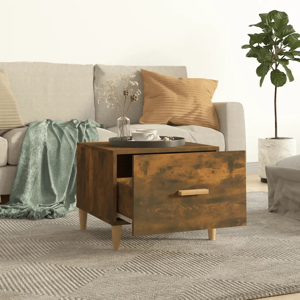 2 pz Tavolini salotto | Tavolino da caff¨¨ | Tavolino da Soggiorno Rovere Fumo 50x50x40cm Legno Multistrato
