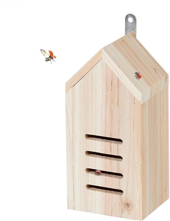Insectario per giardino da appendere - legno non trattato - design naturale