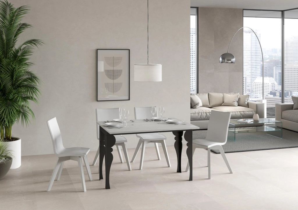 Tavolo apribile 120/200x45/90 cm Paxor Double Bianco Frassino telaio Antracite