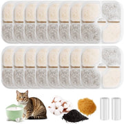 Pacchetto da 16 pezzi di filtri per fonte di acqua per gatti, filtro sostitutivo 2,5L per fonte di acqua per gatti con resina e carbone attivo, sistema di filtraggio a tre stadi, per fonte di acqua per gatti Catit Pixi, 2 tubi.