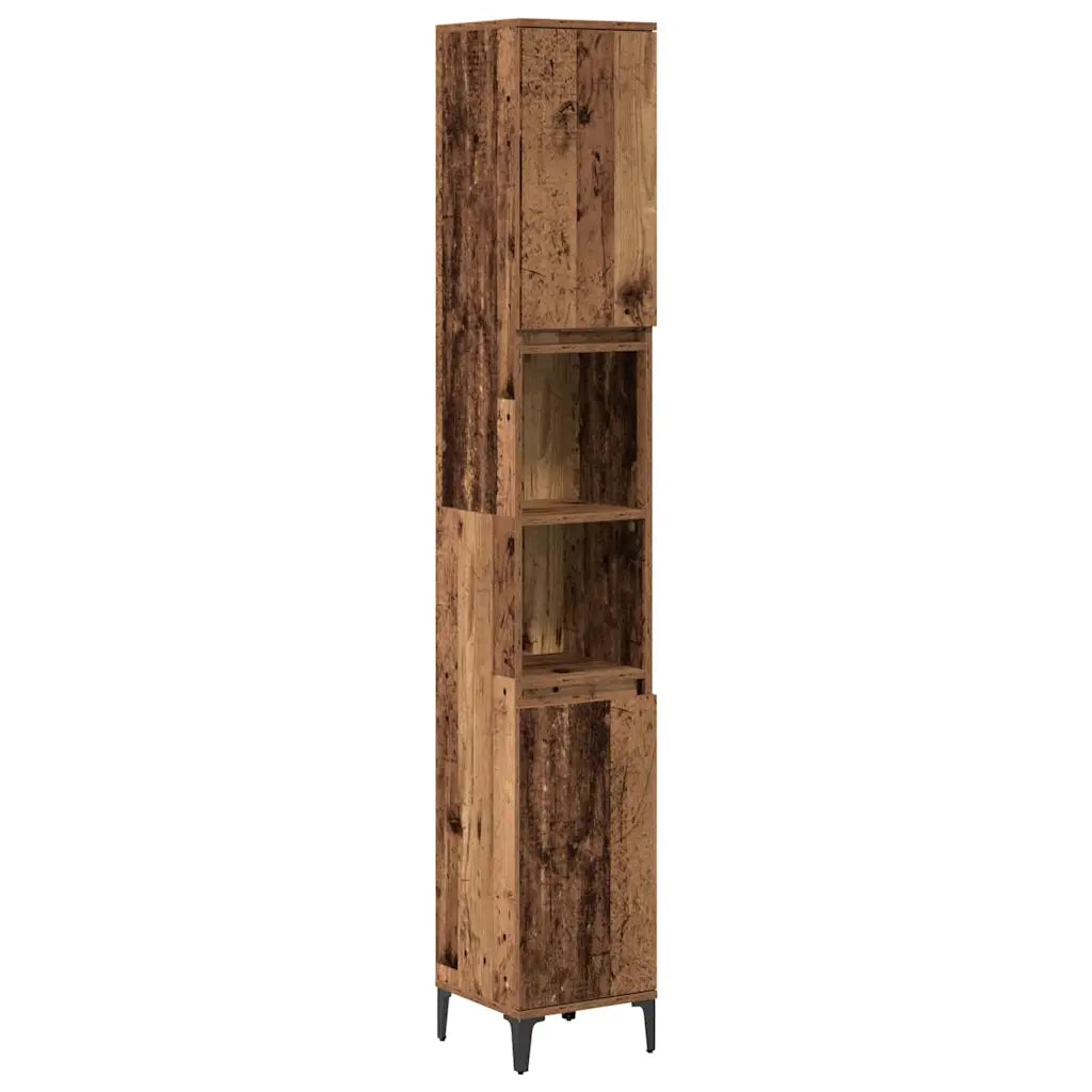 Set di mobili per il Bagno | Armadio da bagno con lo scaffale 3 pz Legno vecchio