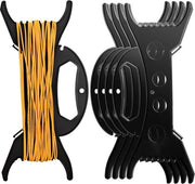 Sistema di organizzazione per cavi in plastica, supporto per bobine di cavi elettrici, 4 pezzi, organizzatore per illuminazione di Natale e elettronica, nero, sistema di archiviazione per cavi