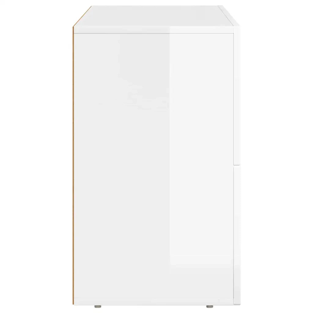 Credenza Bianco Lucido 80.5 x 35 x 59 cm Legno multistrato 891328