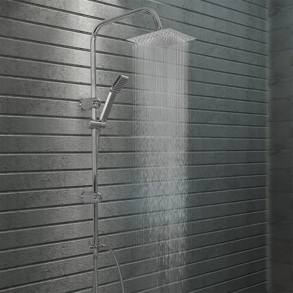 Set per Doccia a Doppio Soffione con Doccetta Acciaio Inox CFW7659189
