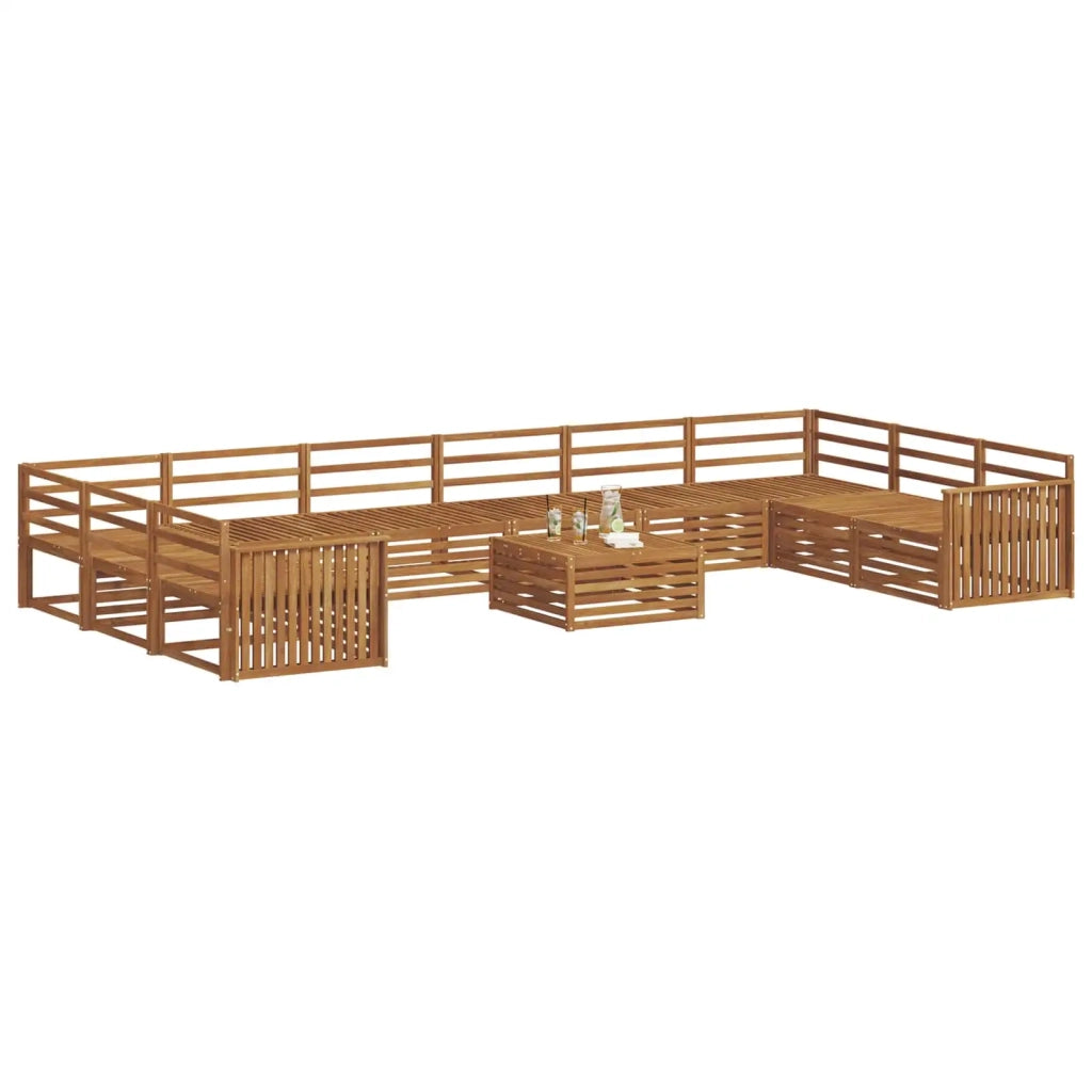 Set divani 11 pcs Naturale Legno di Acacia Massello